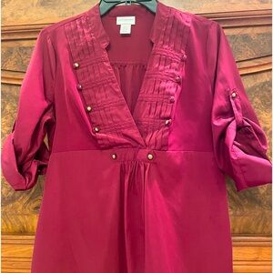 Motherhood Maternity very thin top maroon Small adjustable sleeve